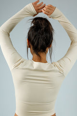 Cut-Out Long Sleeve Crop Top