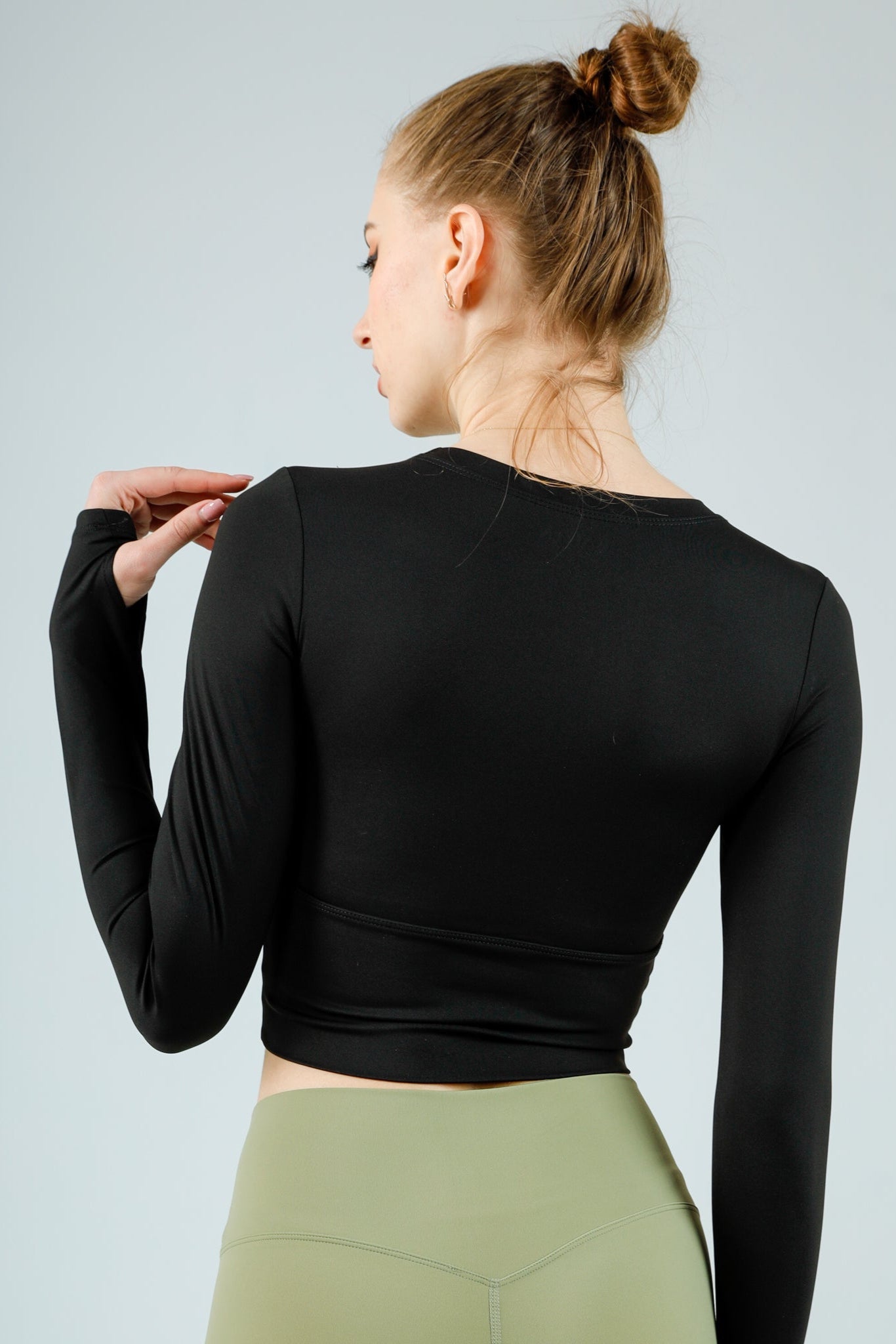Cut-Out Long Sleeve Crop Top